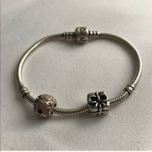 Pandora bracelet with charms